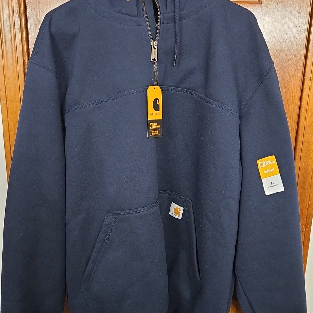 Carhartt navy quarter zip heavyweight hoodie